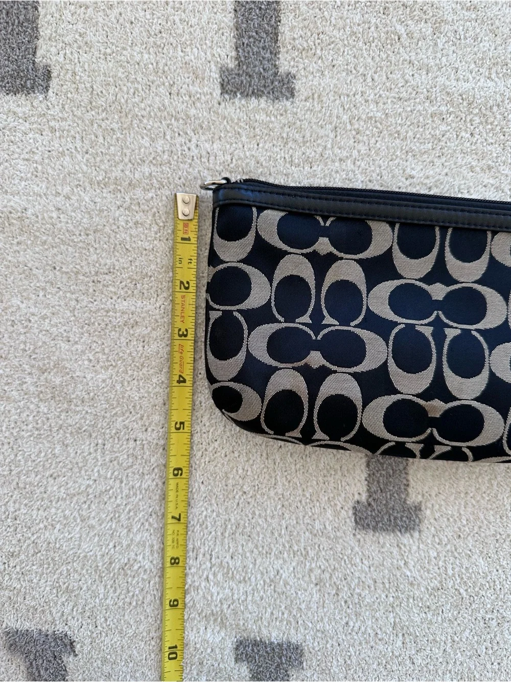 COACH Black Signature print wristlet
